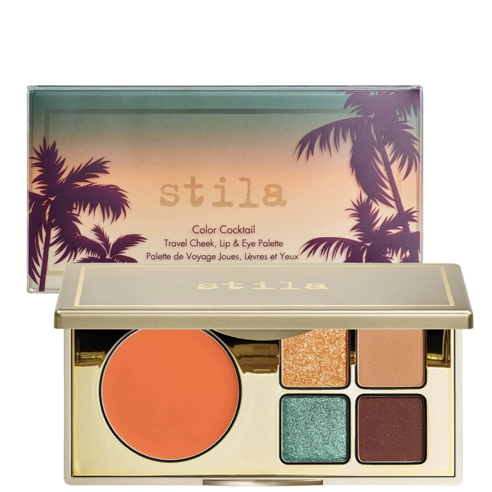 NIB Stila Color Cocktail Travel Cheek, Lip & Eye Palette-Tequila Sunrise